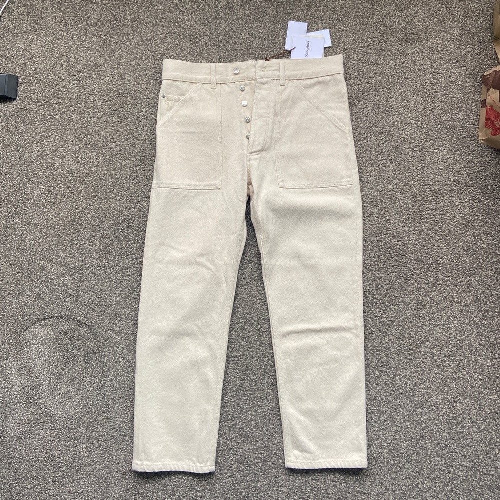 Nanushka Jasper Straight-leg Jeans in Ecru | Men’s Waist Size 31
